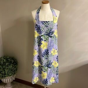 NWT TOMMY BAHAMAS women’s TROPICAL FLORAL SILK Halter Dress zip open back 16